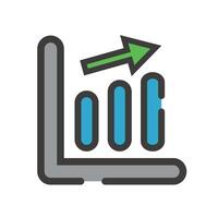 Growth bar graph and arrow. vector