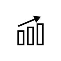 Simple bar chart and arrow icons. vector