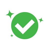 Glitter mark and check mark icon. vector