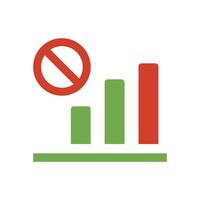 Stop sign and bar graph icons. vector