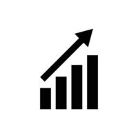Rising arrow and bar graph icon vector