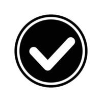 A round check mark icon. Decision and authentication. vector