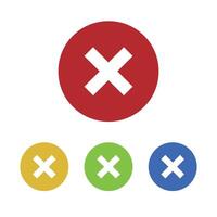 Cross mark icon set. vector