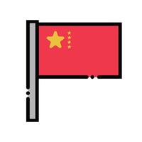 Chinese flag icon in flat design. vector