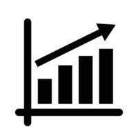 Graph icon of a rising silhouette. vector