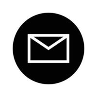 Mail icon in a black circle. vector