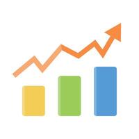 Increase bar graph. Growth business. vector
