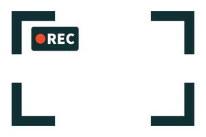 REC logo and frame icons during recording and filming. vector