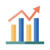 Bar graph and chart icon. vector