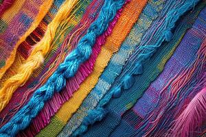 Close-Up of Multi-Colored Threads photo