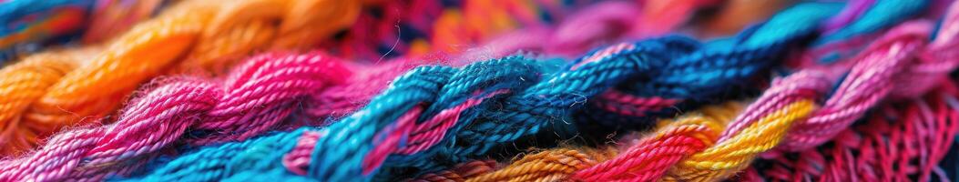 Close Up of Multicolored Threads photo