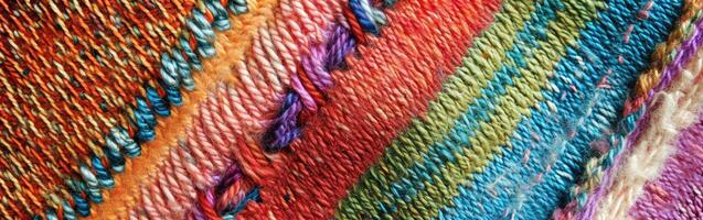 Close Up of Multicolored Yarn photo