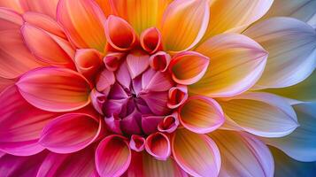 Close Up of Colorful Flower With Abundant Petals photo