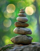 Stack of Rocks on Top of a Rock photo