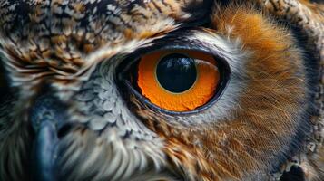 Close up of Owl With Orange Eyes photo
