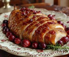 Sliced Cranberry-Glazed Turkey photo