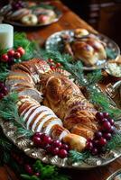 Roasted Turkey Platter With Cranberries photo