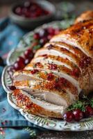 Sliced Cranberry-Glazed Turkey photo