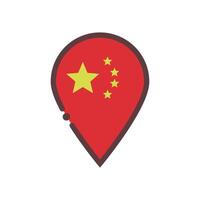 Map pin of Chinese flag. vector