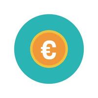 Modern euro coin icon. currency of the EU. vector