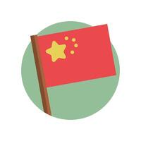 Chinese flag in flat design. vector