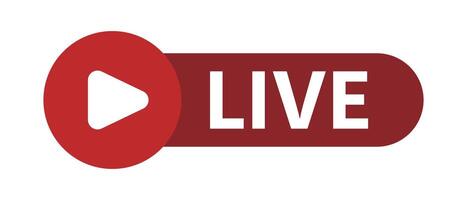 Play button and live stream logo. vector