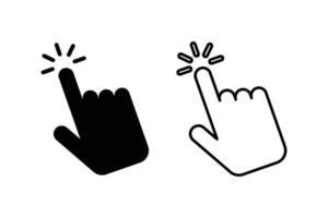 Mouse cursor of the hand that is clicking. Pointer icon. vector