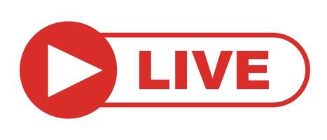 Play button and live stream logo icon. vector