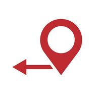 Map pin and arrow. Location and movement. . vector