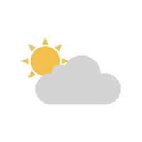 Sun and cloud icons. Sunny and cloudy. vector