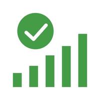 Bar chart and check mark icons. Business success. vector