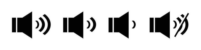 A set of volume icons. Sound level and mute icons. Volume level. vector