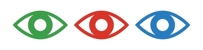 Colorful eye icon set. vector