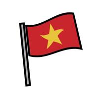 Modern fluttering Vietnamese flag. vector