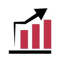 Fast-growing bar graph. Charts. vector