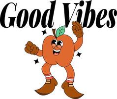 Looking for a fun and friendly mascot. This rosy cheeked apple, complete with trendy sneakers, is perfect for branding, merchandise, and children's products. Its cheerful expression is sure to bright vector