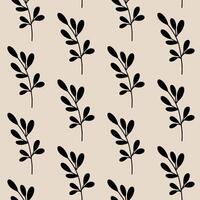 Minimalistic botanical seamless pattern. hand-drawn illustration in doodle style. Perfect for decorations, wallpaper, wrapping paper, fabric. Floral background. vector