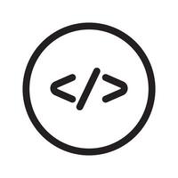 Coding icon Black line art logo vector