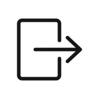 Logout exit icon Black line art logo vector