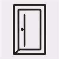 Door line art silhouette on white background vector