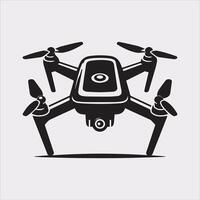 drone silhouette illustration on white background vector