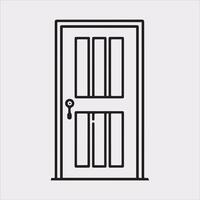Door line art silhouette on white background vector