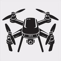 drone silhouette illustration on white background vector
