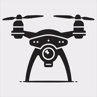 drone silhouette illustration on white background vector