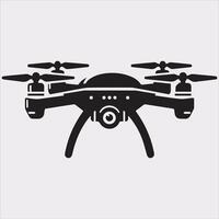 drone silhouette illustration on white background vector