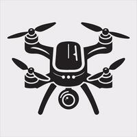 drone silhouette illustration on white background vector