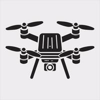 drone silhouette illustration on white background vector