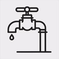 faucet line Art illustration silhouette on white background vector