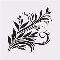 floral Art silhouette on white background vector