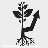 growth tree silhouette on white background vector